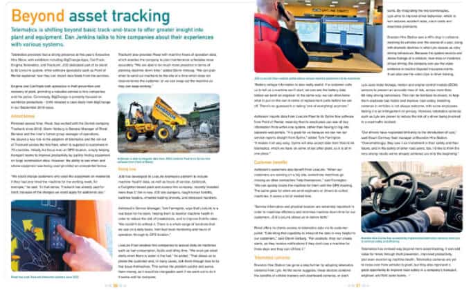 LIVE TELEMATICS SUPPORTS EXCELLENCE IN PLANT HIRE Post Thumbnail