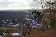 MX bike jumping at Hawkstone International 2023